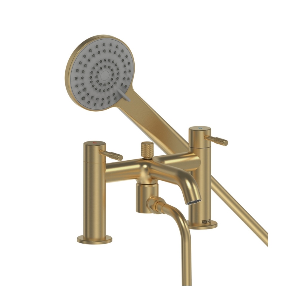 Product image of the Bristan Molida Brushed Brass Deck Mounted Bath Shower Mixer
